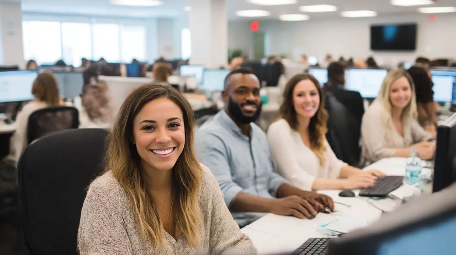 Dallas office team collaborating in a clean and organized workspace after Ali Maid professional cleaning